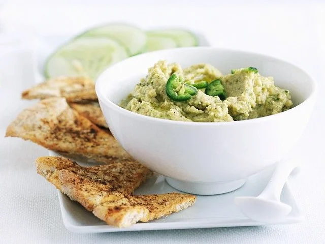Crêpe houmous concombre et menthe